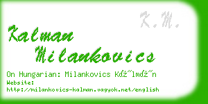 kalman milankovics business card